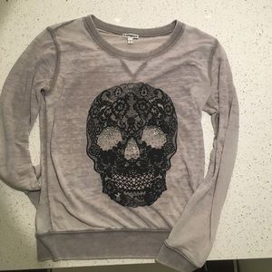 Express pretty skull sweater -XS